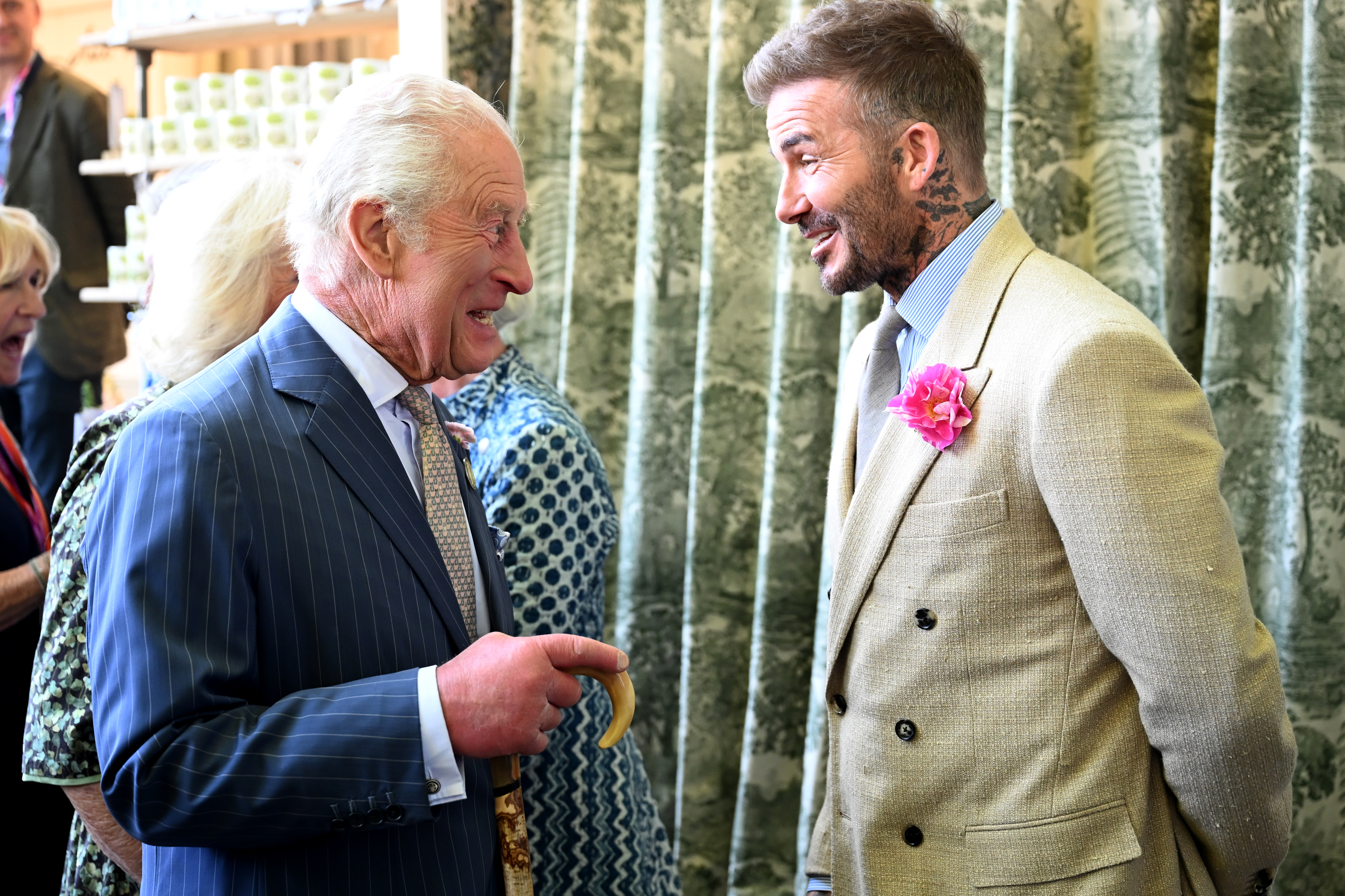 The King and Sir David Beckham at Chelsea Flower Show