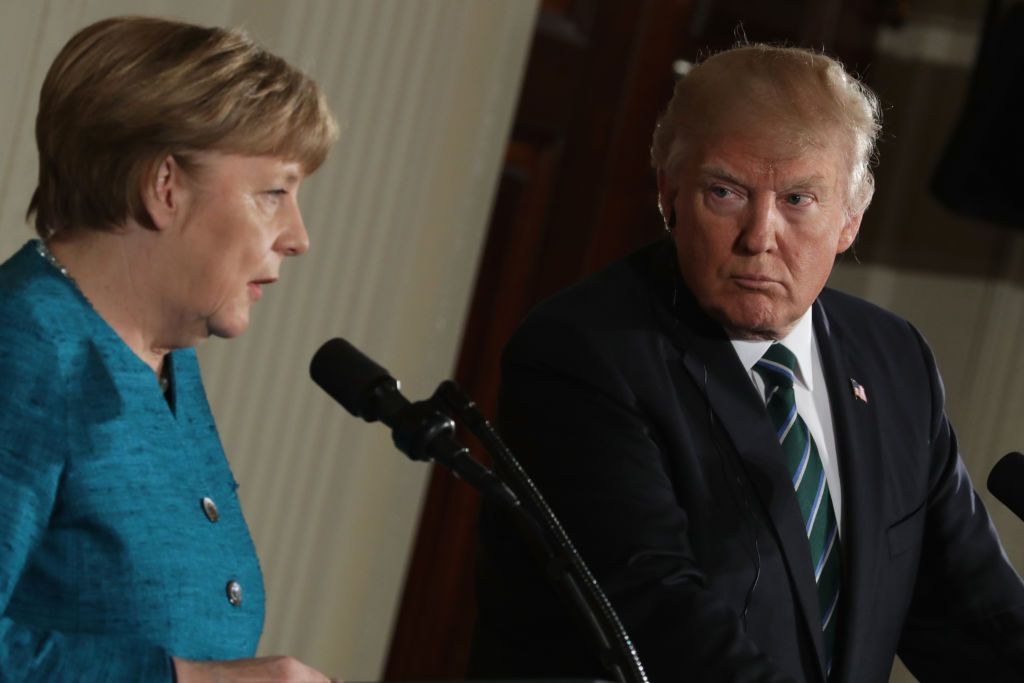 Angela Merkel and Donald Trump.