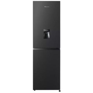 A slimeline black fridge freezer