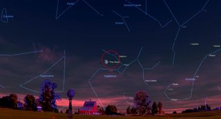 bright moon near saturn night sky september 2019