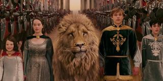 Aslan and Pevensie children The Lion The Witch and the Wardrobe