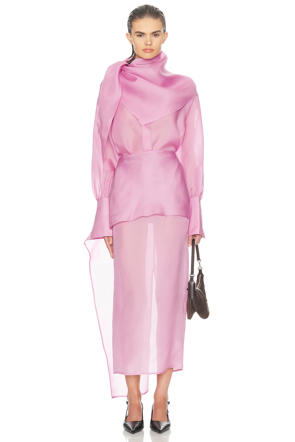 The Silk Gazar Skirt With Drape