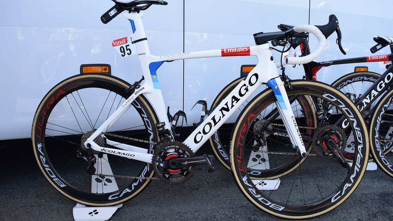 Alexander Kristoff's (UAE Team Emirates) Colnago Concept in custom colours for the European road race champion