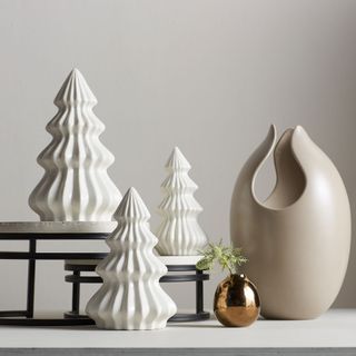white porcelain christmas trees