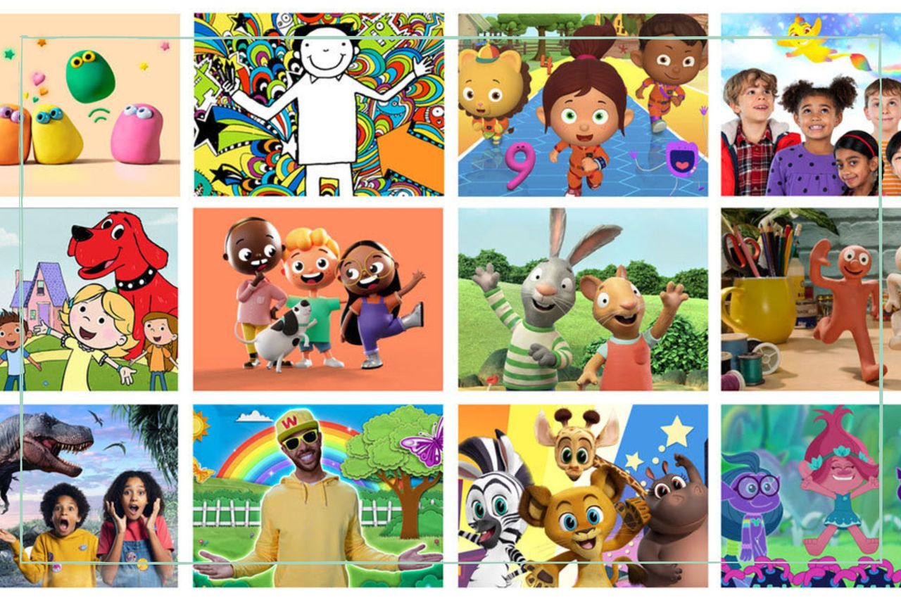 Sky kids channel, children&#039;s cartoon grid