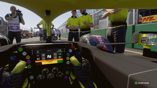 View from the cockpit on the F1 grid.