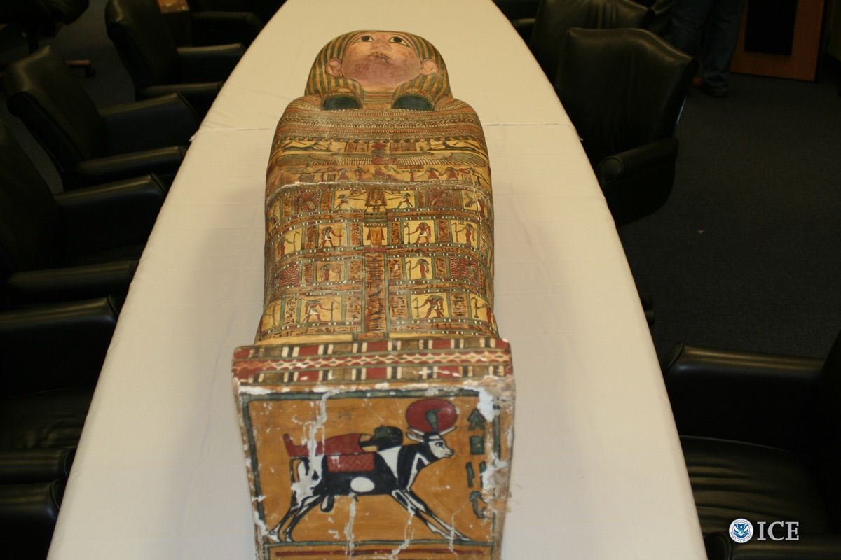 This Egyptian sarcophagus dates back around 2,000 years. 