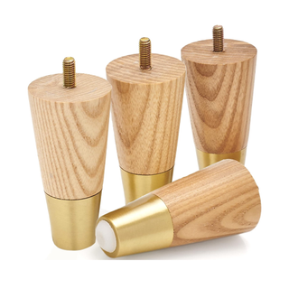 Wooden furniture legs with gold caps