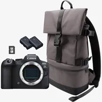 Canon EOS R6 Mark II, bag, battery, card bundle