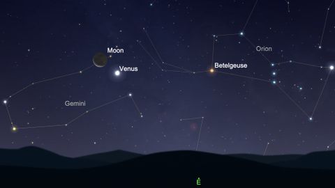 See Venus and the moon cozy up with winter constellations early ...