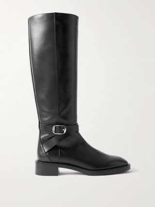 Bella Buckled Leather Knee Boots