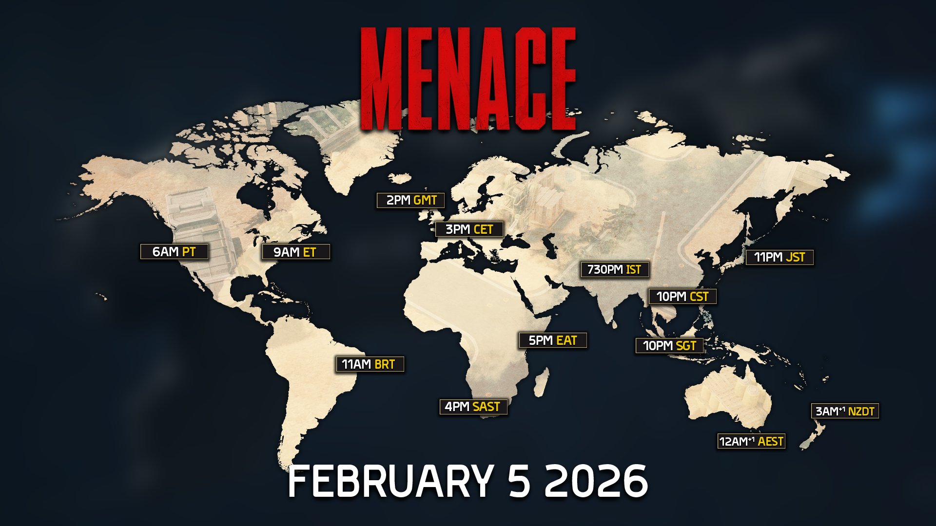 Launch times for Menace.