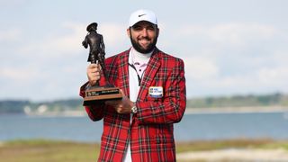 Scottie Scheffler with the RBC Heritage trophy