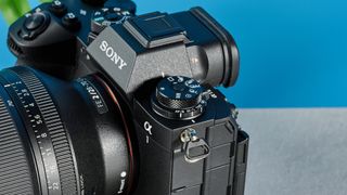 A black Sony A1 II mirrorless camera for sports and wildlife photography