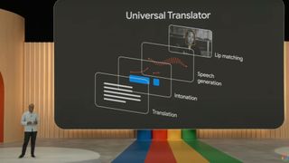 An image from the Google I/O 2023 event about the universal translator