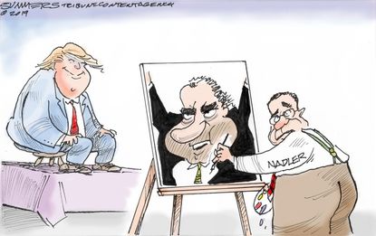 Political Cartoon U.S. Trump Impeachment Painting Jerrold Nadler Nixon