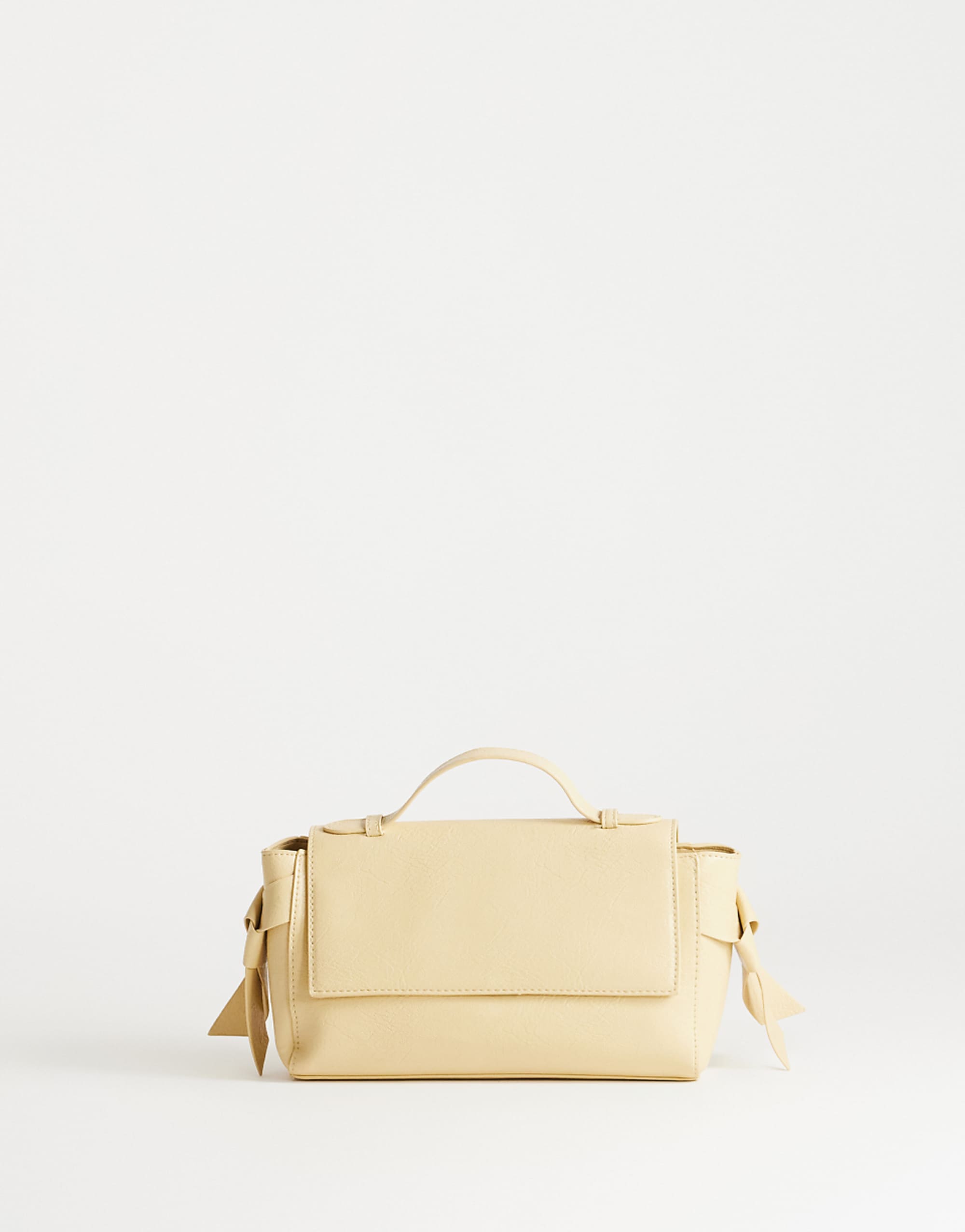 Topshop Josie Small Knot Detail Grab Bag in Buttermilk