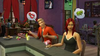 Sims chat it up in a bar