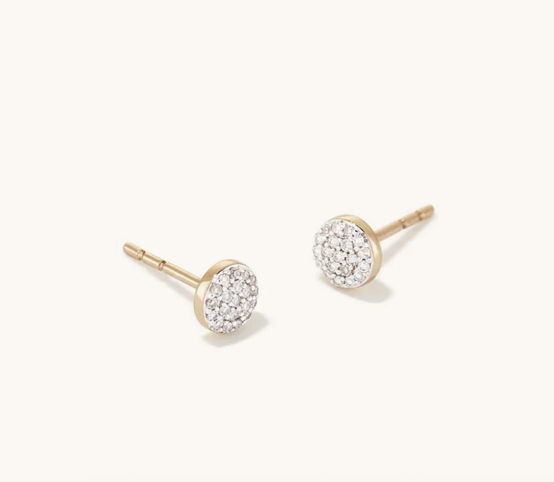 Mejuri, Pavé Diamond Round Studs