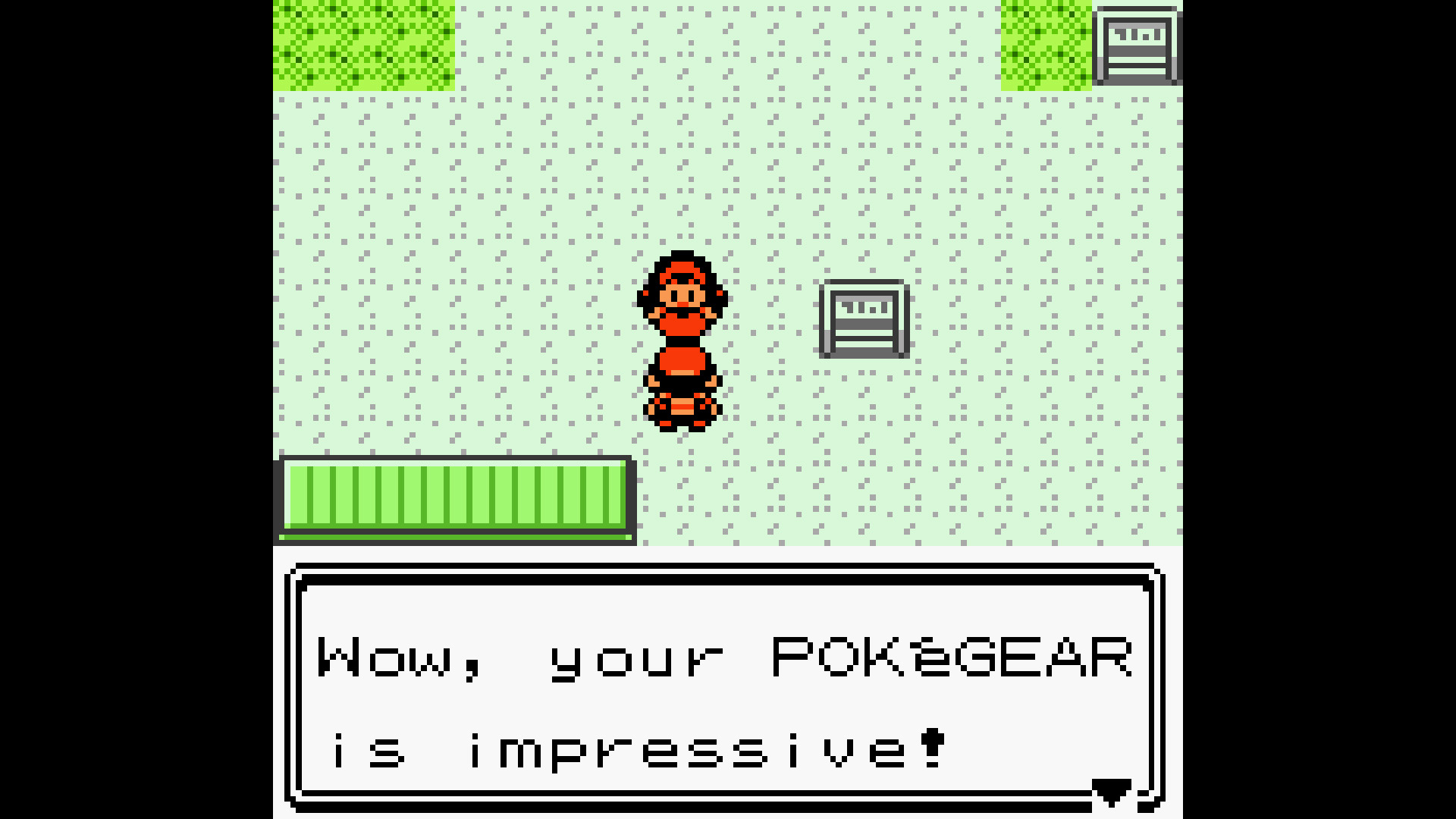 The player is complimented on their PokeGear - from Pokemon Crystal's entry in The Story of Pokemon bookazine