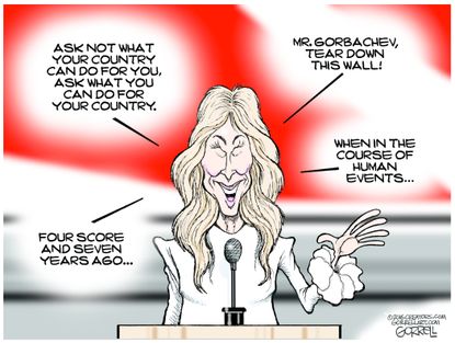 Political cartoon U.S. Melania Trump collection plagiarism