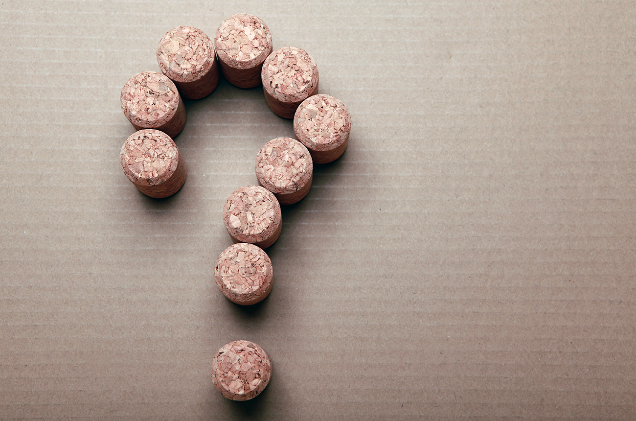 Corks in a question mark