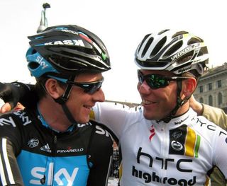 Bradley Wiggins and Mark Cavendish were best buddies before the start.