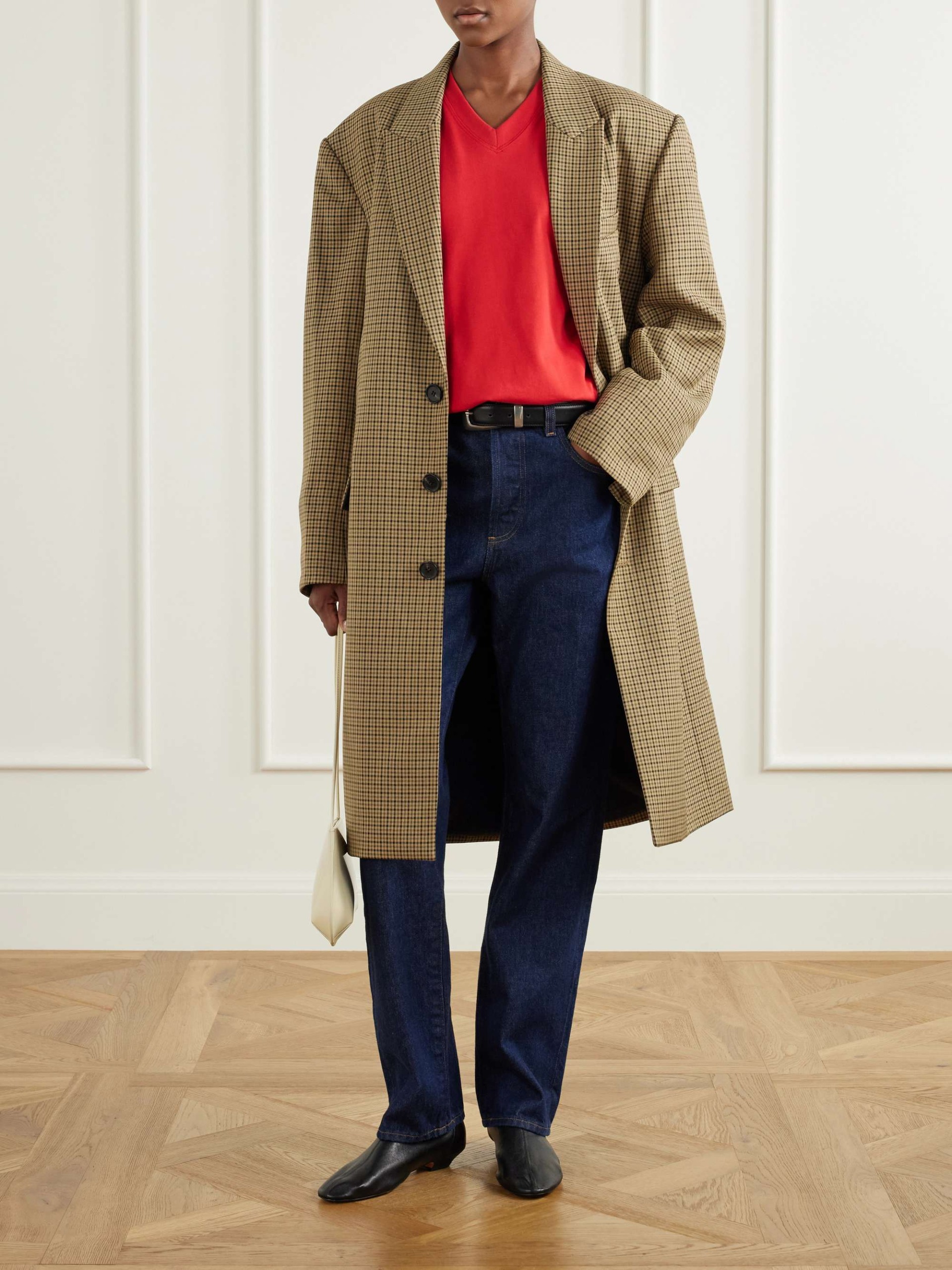 Checked Twill Coat