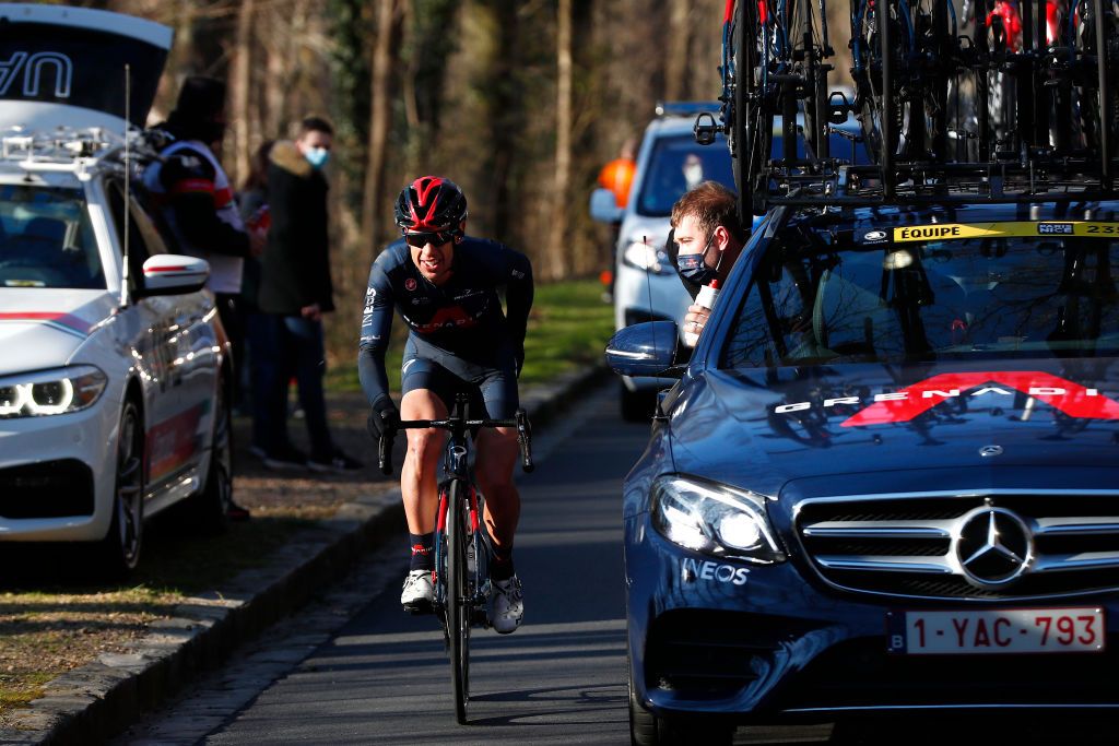SAINTCYRLECOLE FRANCE MARCH 07 Richie Porte of Australia and Team INEOS Grenadiers during the 79th Paris Nice 2021 Stage 1 a 166km stage from SaintCyrlEcole to SaintCyrlEcole Injury Abandon ParisNice on March 07 2021 in SaintCyrlEcole France Photo by Bas CzerwinskiGetty Images