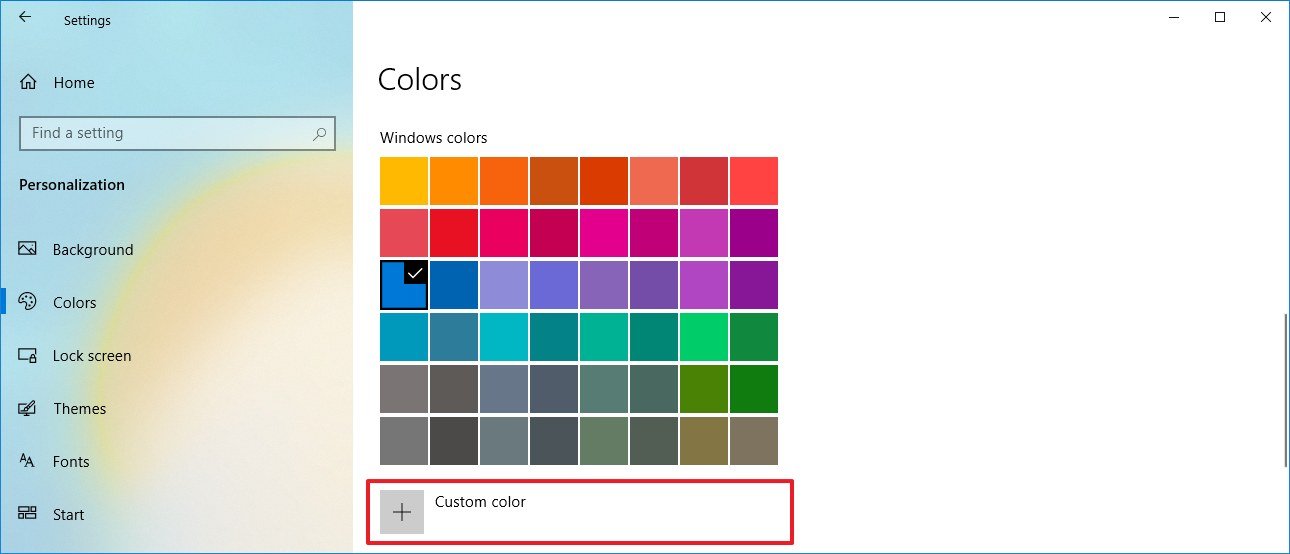 Create custom color accent option