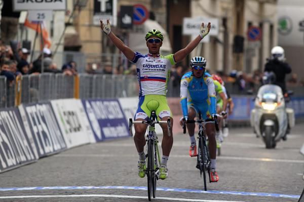 Peter Sagan (Liquigas-Cannondale) wins stage 4 at Tirreno-Adriatico in Chieti.