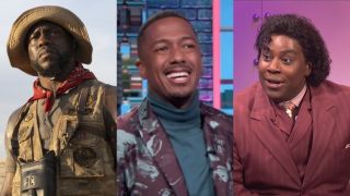 Kevin Hart in Jumanji, Nick Cannon on his talk show and Kenan Thompson in the What's Up With That sketch on SNL