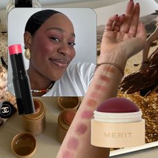 Collage ofBest Knockoff Luxury Clothing
editors testing the best blush sticks