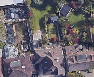 An aerial shot of the garden in Carbery Avenue