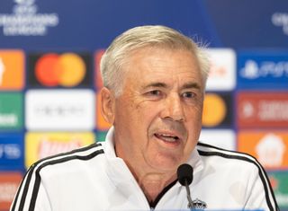 Carlo Ancelotti (Real) during the training session and press conference of Real Madrid in Warsaw, Poland, on October 10, 2022.