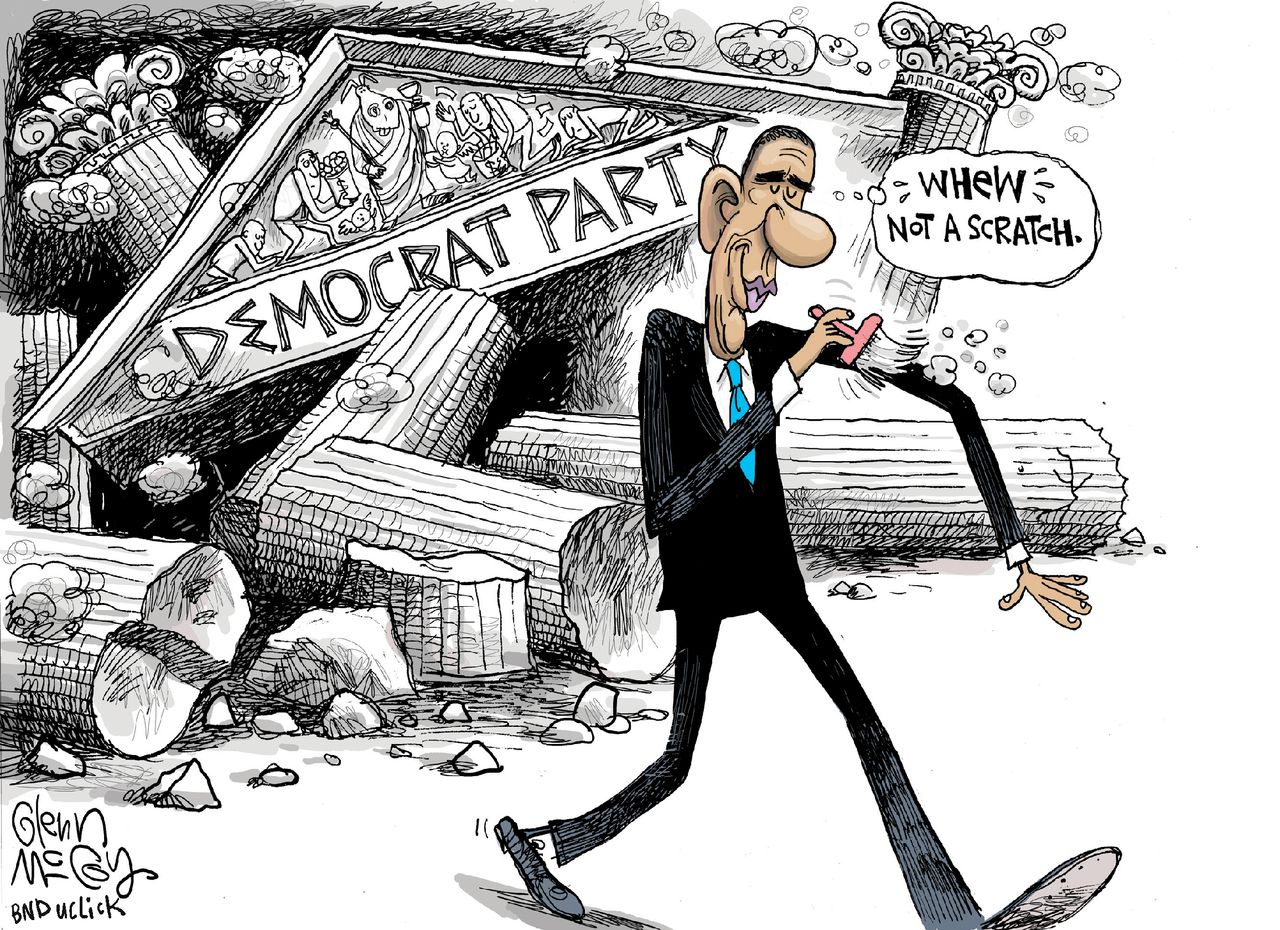 Political cartoon U.S. President Obama Democratic party