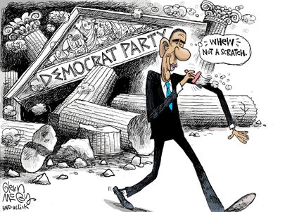 Political cartoon U.S. President Obama Democratic party
