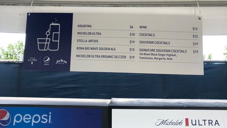 Refreshment prices at the 2022 PGA Championship at Southern Hills Country Club in Tulse, Oklahoma