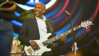 Bassist Nathan East performs on stage at The NAMM Show 2020 - Day 2 at Anaheim Convention Center on January 17, 2020