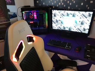 NZXT CAM enabled Vertagear PL4500 LED gaming chair.