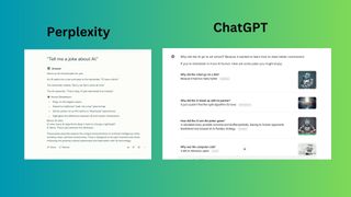 Perplexity vs. chatGPT screenshot