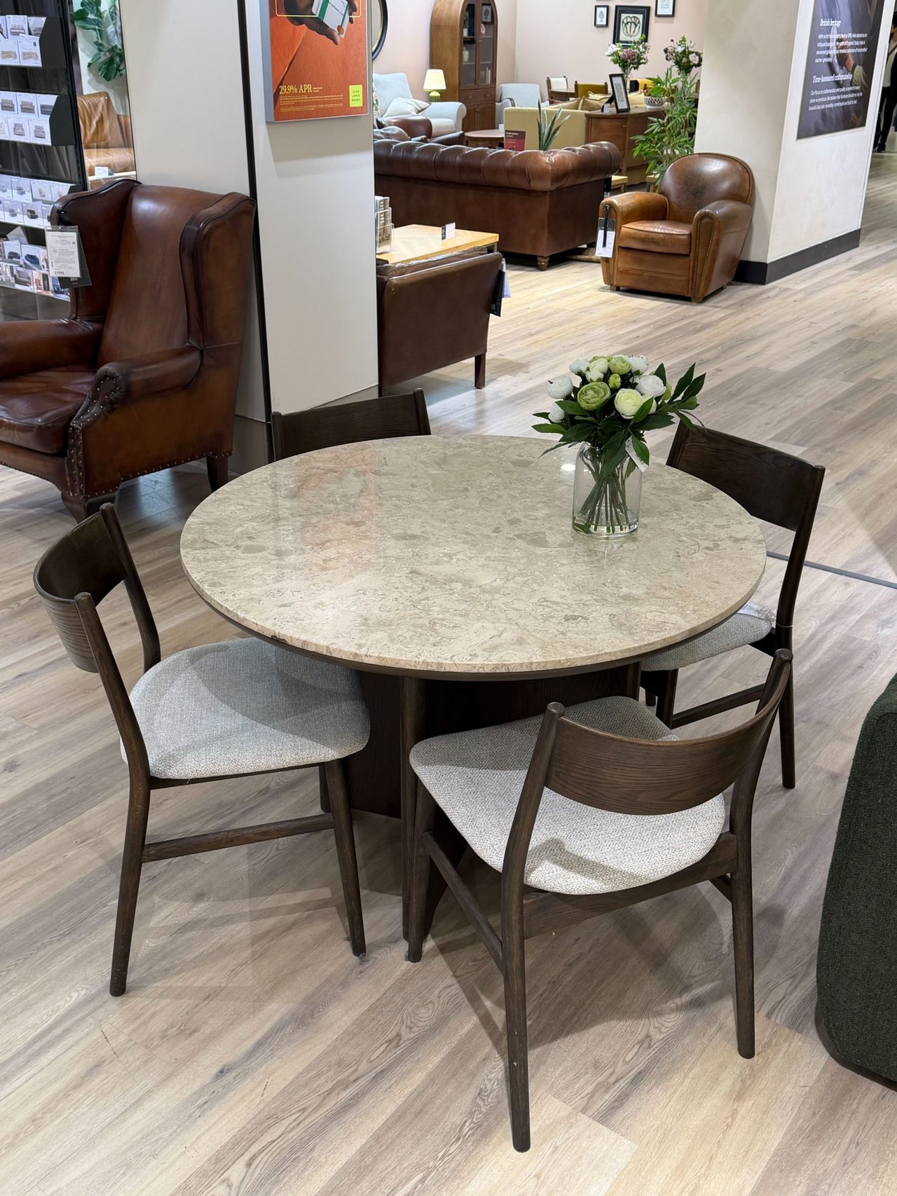 Ritz Marble Dining Table, Brown