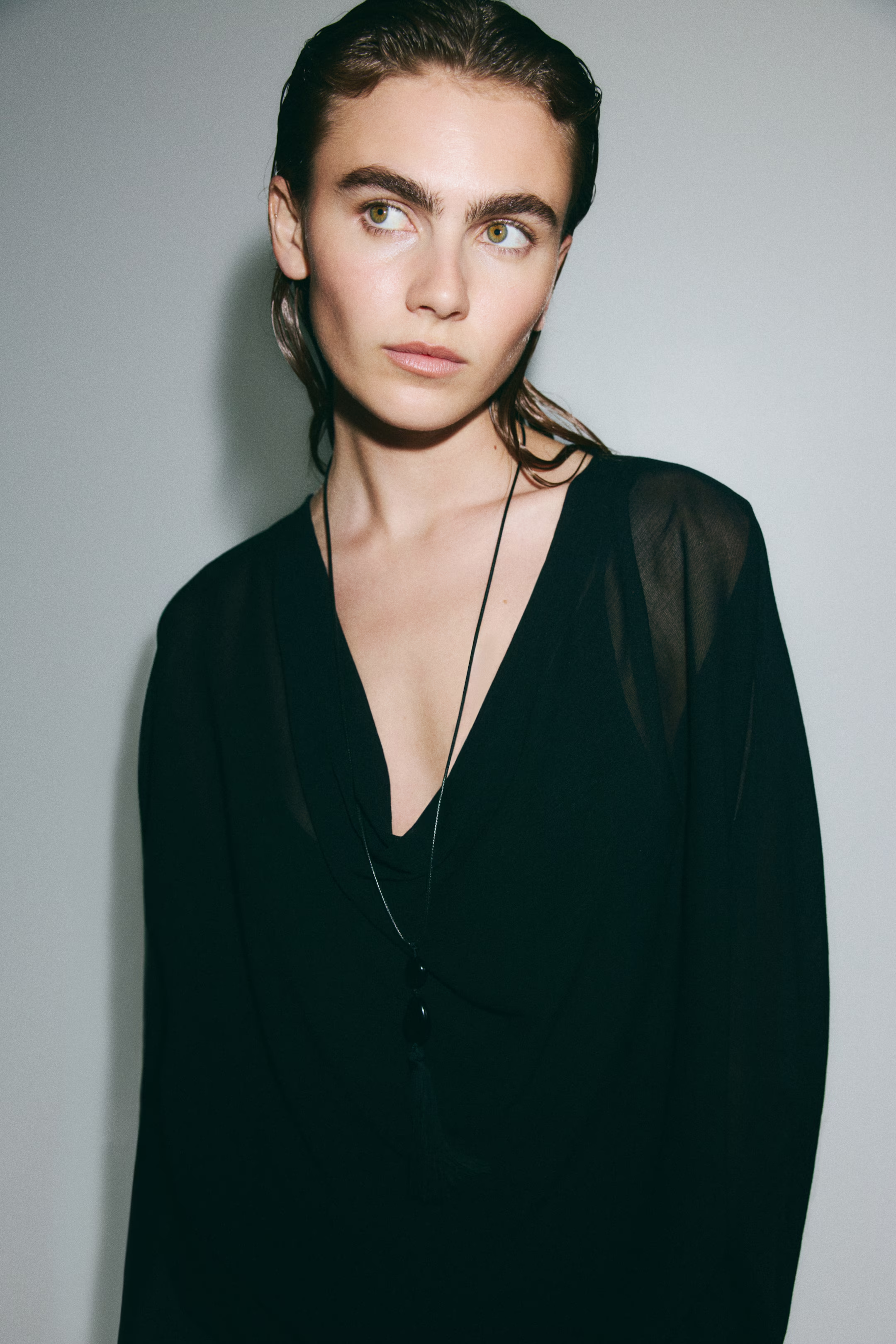 H&amp;amp;M, Fine-Knit Cowl-Neck Blouse