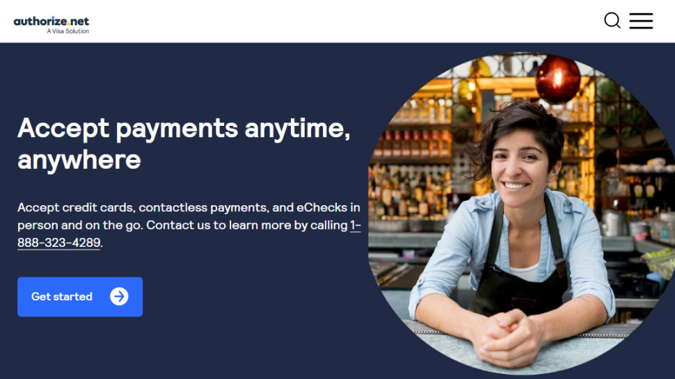 Authorize.net website screenshot (May 2025)