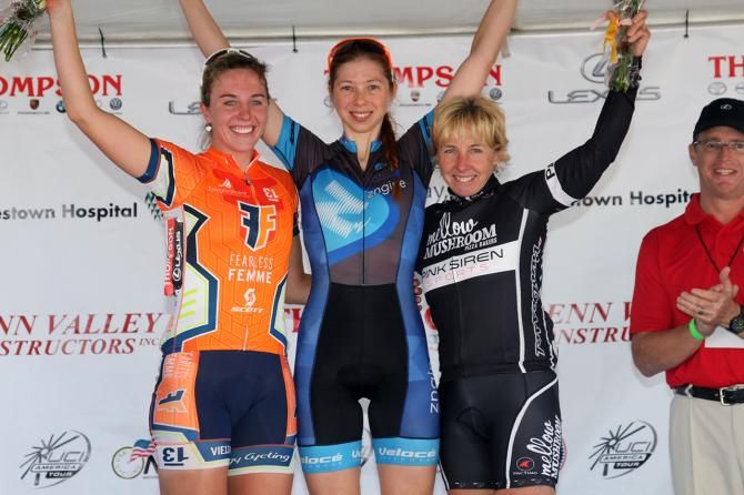 Women's podium: 3rd place, Colleen Hayduk (Fearless Femme) 1st place, Amy Cutler (FCS|Zngine p/b Mr Restore) 2nd place, Laura Van Gilder (Van Dessel p/b Mellow Mushroom) Congratulations Ladies!