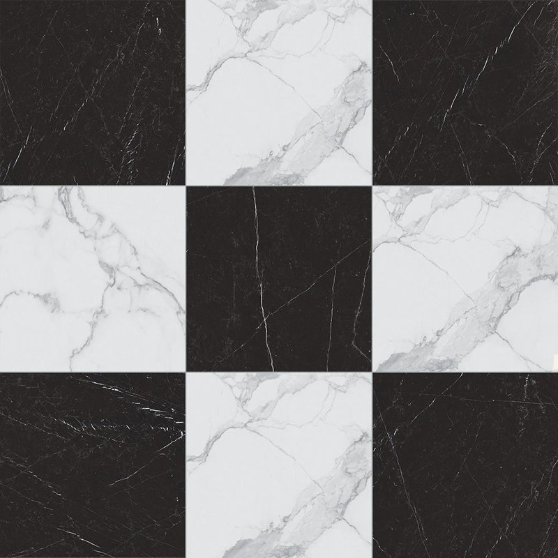 Tilefy Tuscany Checkerboard 12x12 Marble Look Porcelain Tile &amp;amp; Reviews | Wayfair