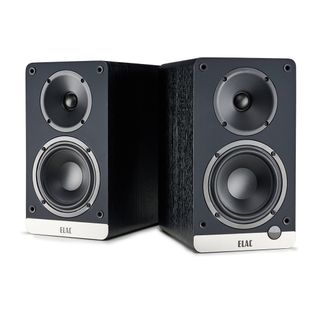 Elac Debut ConneX DCB41 speakers on white background