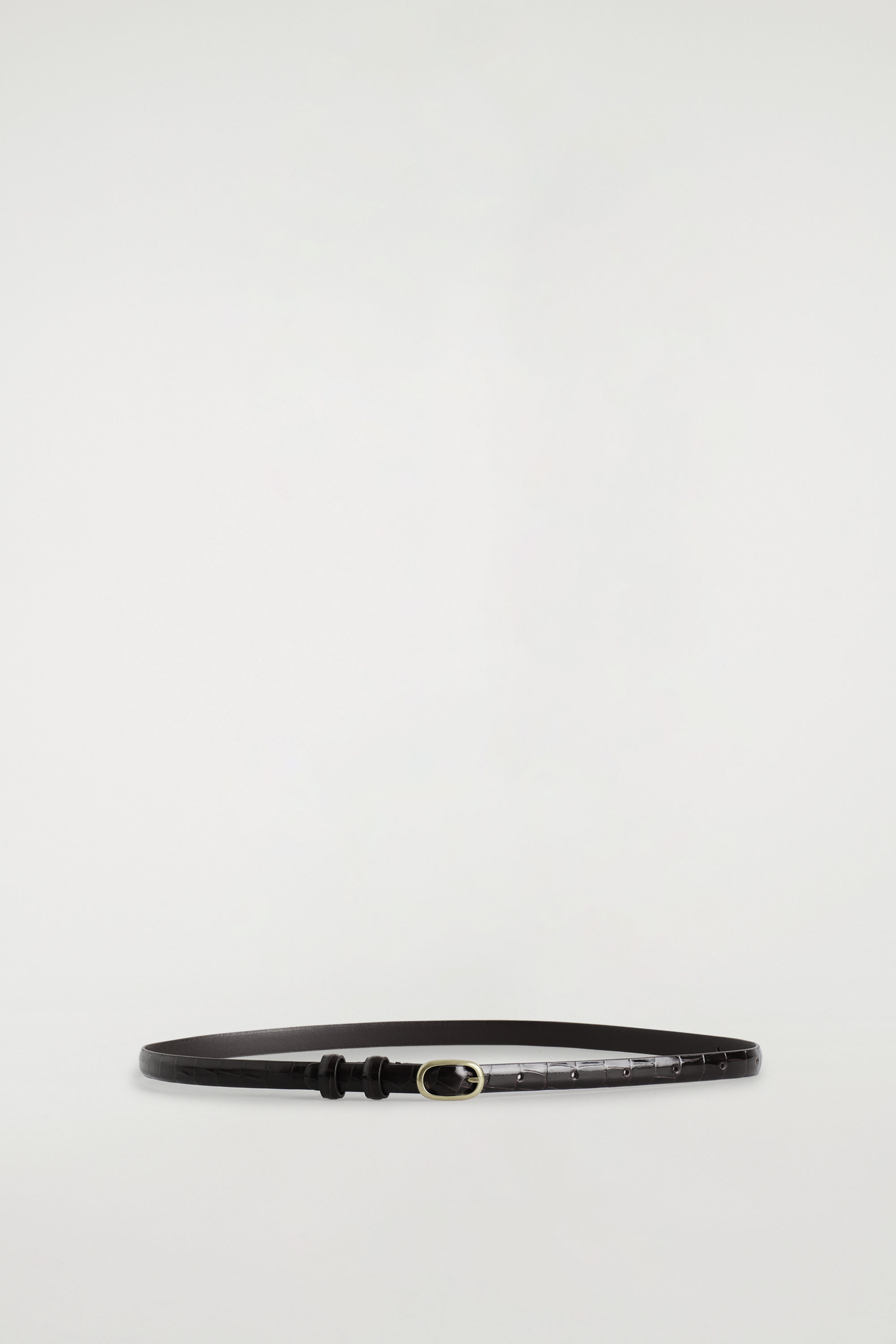 Slim Croc-Embossed Leather Belt