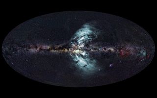 Vast geysers of gas erupt from our Milky Way galaxy. 