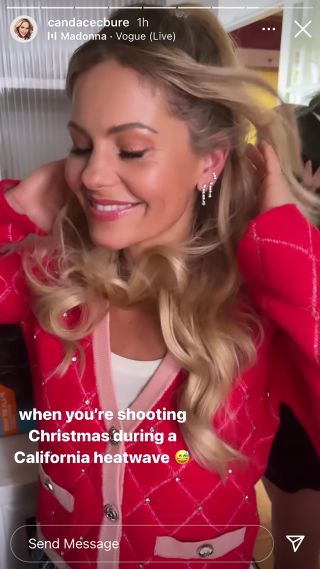 Candace Cameron Bure shares shots from her new GAF Christmas movie.